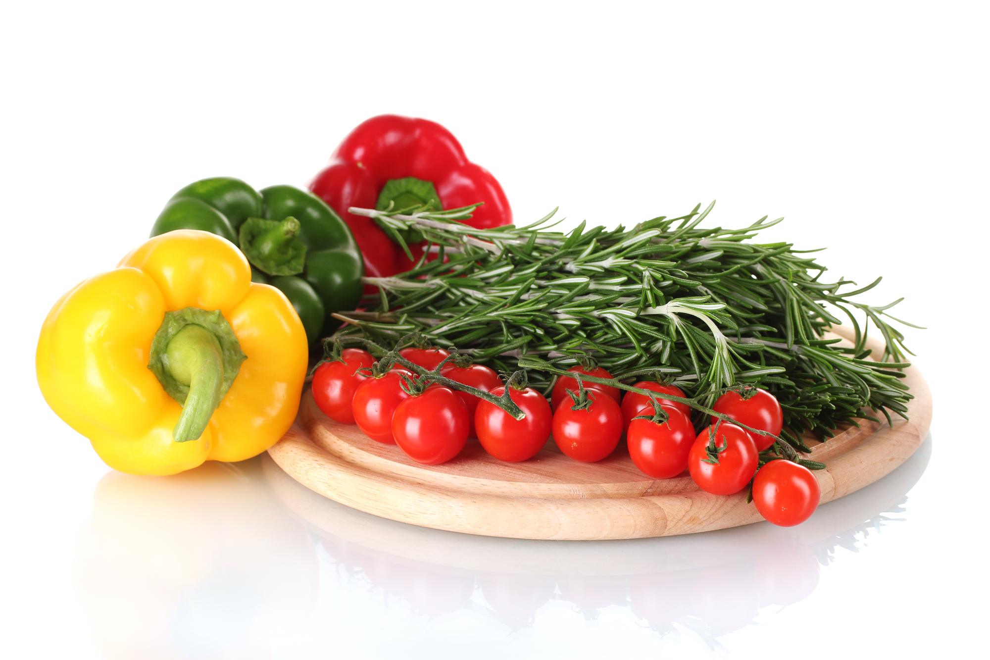 Fresh ingredients laid out on board